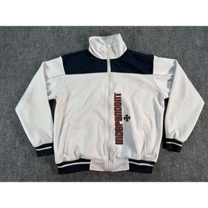 Independent Truck Co Track Jacket Mens Small White Navy Full Zip Skateboarding